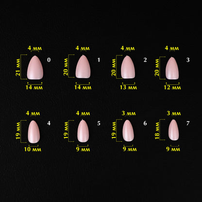 KOMILFO SOFAST NAIL FROMS NUDE ALMOND SHORT, 360 PCS 456075