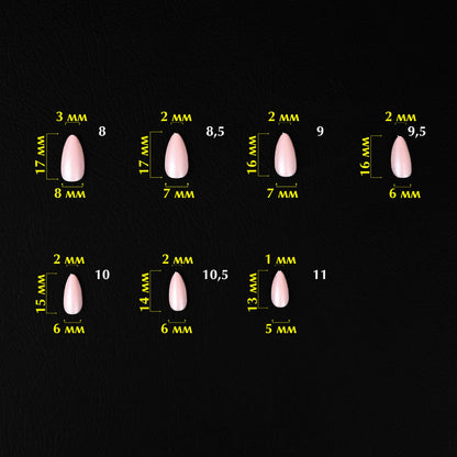 KOMILFO SOFAST NAIL FROMS NUDE ALMOND SHORT, 360 PCS 456075