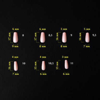 KOMILFO SOFAST NAIL FROMS NUDE BALLERINA SHORT, 360 PCS 456077