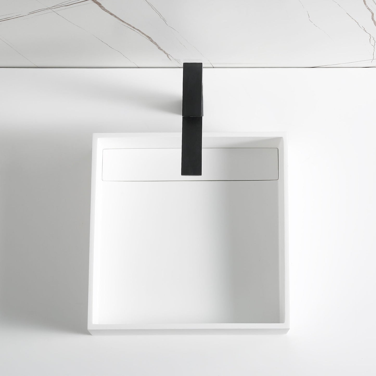 ALFI brand  ABRS14S 14" Square White Matte Solid Surface Resin Sink
