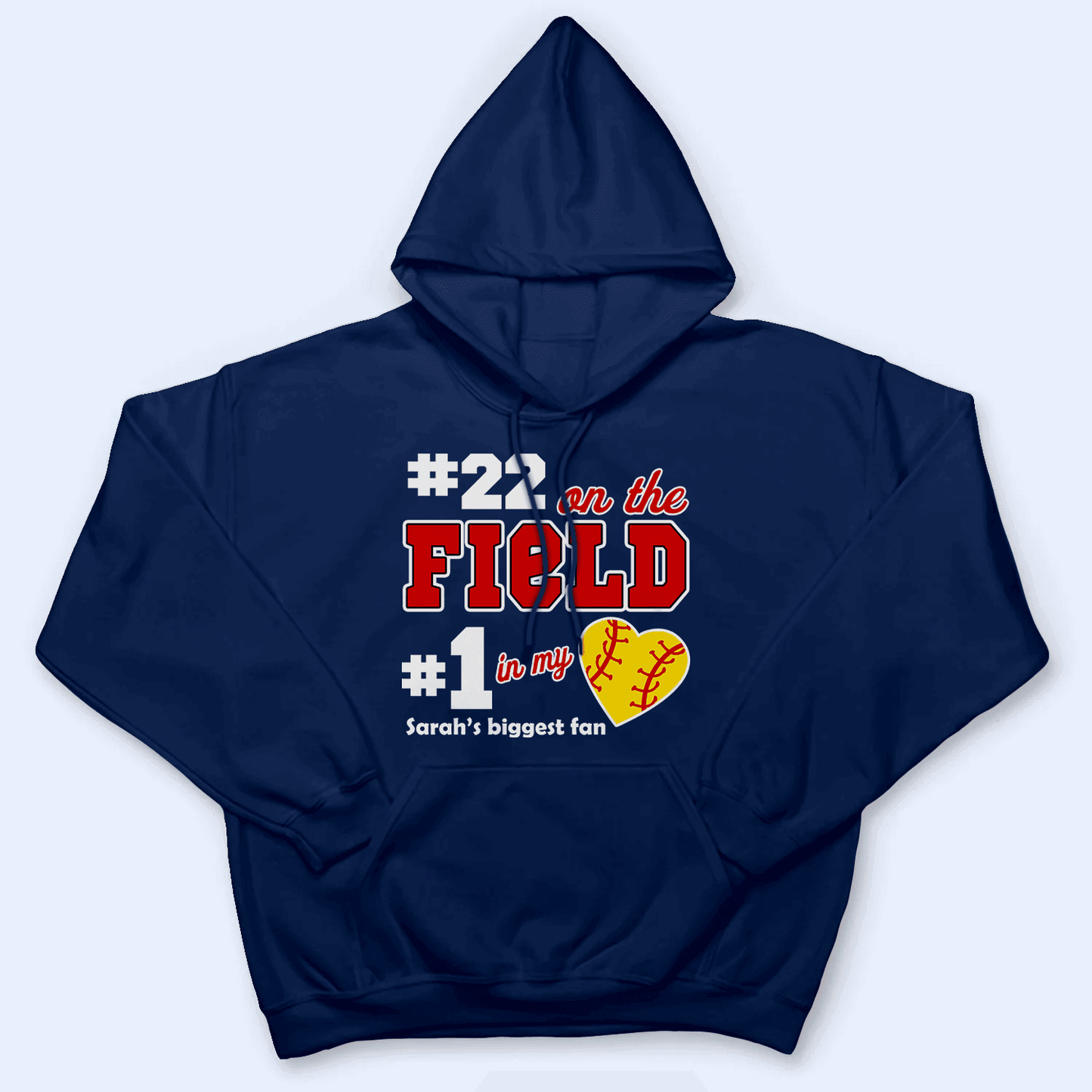 Number 1 in my heart - Baseball/Softball Personalized Custom T Shirt - Birthday, Loving, Funny Gift for Grandma/Nana/Mimi, Mom, Wife, Grandparent