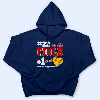 Number 1 in my heart - Baseball/Softball Personalized Custom T Shirt - Birthday, Loving, Funny Gift for Grandma/Nana/Mimi, Mom, Wife, Grandparent