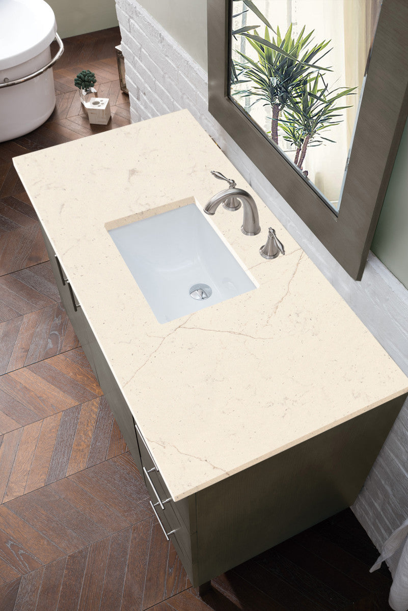 Metropolitan 48" Single Vanity Cabinet, Silver Oak