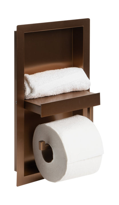 AlFI brand ABTPNP88 Stainless Steel Recessed Toilet Paper Holder Niche