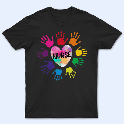 Nurse Heart - Personalized Custom T Shirt - Birthday, Loving, Funny Gift for Nurse, CNA, Healthcare, Registered RN