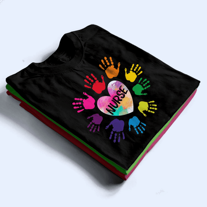Nurse Heart - Personalized Custom T Shirt - Birthday, Loving, Funny Gift for Nurse, CNA, Healthcare, Registered RN