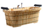 ALFI brand  AB1130 65" 2 Person Free Standing Cedar Wooden Bathtub with Fixtures & Headrests