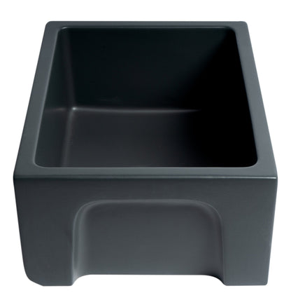 ALFI brand AB2418HS AB2418HS-B 24 inch Biscuit Reversible Smooth / Fluted Single Bowl Fireclay Farm Sink