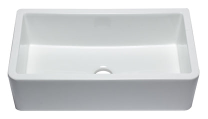 ALFI brand AB3318SB Smooth Apron Solid Thick Wall Fireclay Single Bowl Farm Sink