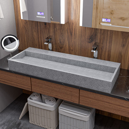 ALFI brand  ABCO48TR 48" Solid Concrete Gray Matte Trough Sink for the Bathroom