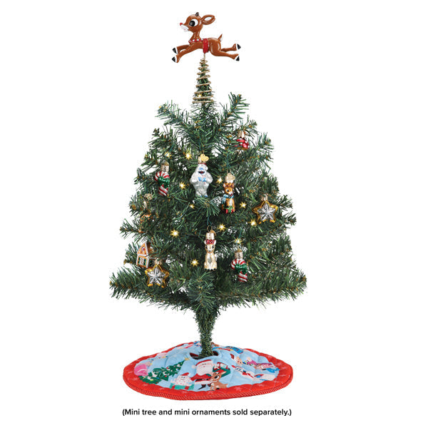Mini Rudolph The Red Nose Reindeer Tree  Topper and Skirt