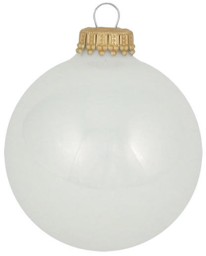Porcelain White 2 5/8" (67mm) Glass Ball - 8 Piece Set