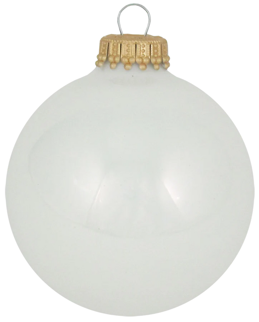 Porcelain White 2 5/8" (67mm) Glass Ball - 8 Piece Set