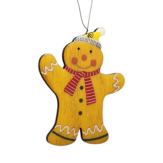 Gingerbread Man Ornament in Snow Hat