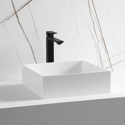 ALFI brand  ABRS14S 14" Square White Matte Solid Surface Resin Sink
