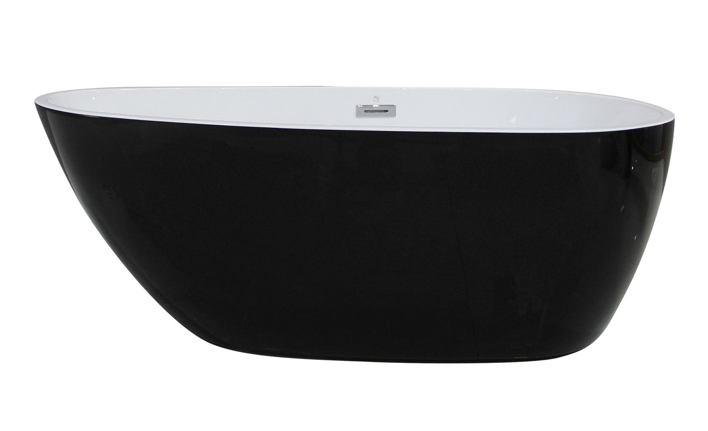 ALFI brand  AB8862 59 inch Black & White Oval Acrylic Free Standing Soaking Bathtub