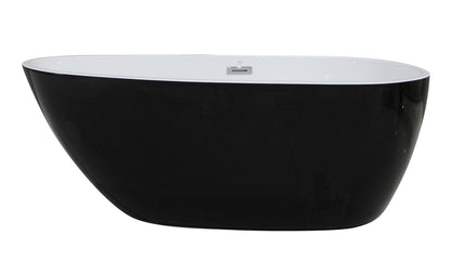 ALFI brand  AB8862 59 inch Black & White Oval Acrylic Free Standing Soaking Bathtub