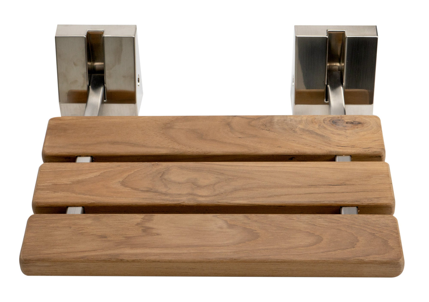 ALFI brand ABS16S 16" Wide Foldable Teak Shower Seat with Square Hardware