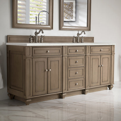 Bristol 72" Double Vanity Cabinet, Bright White