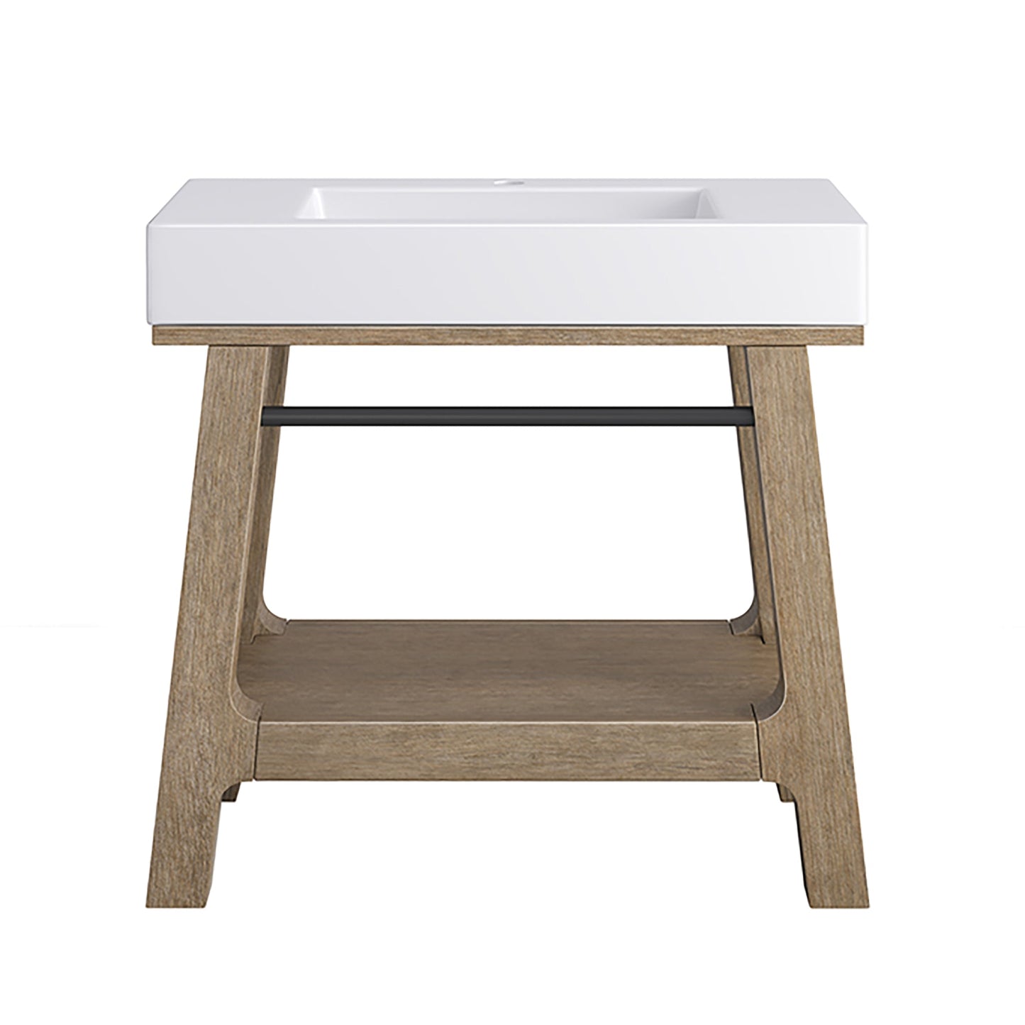 Auburn 36" Single Sink Console, Weathered Timber