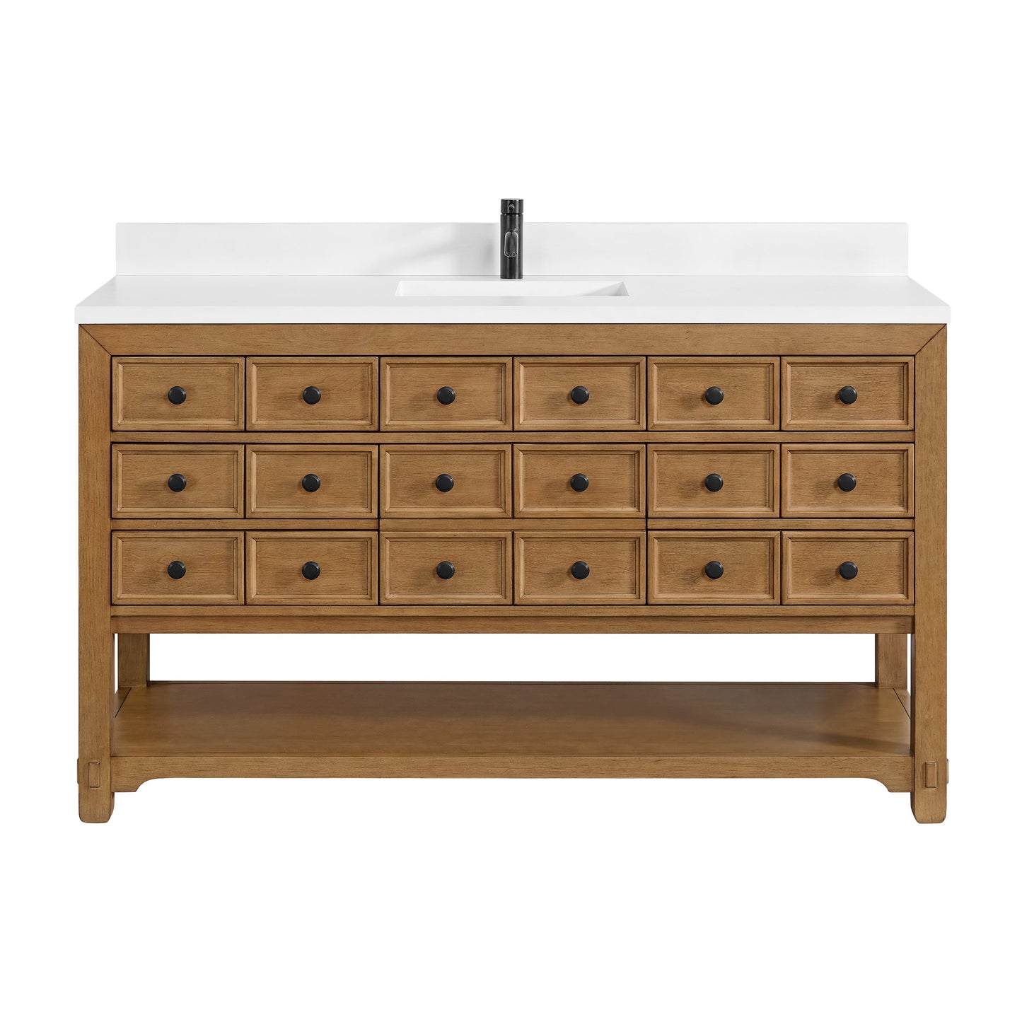 Malibu 60" Single Vanity Cabinet, Amber Birch