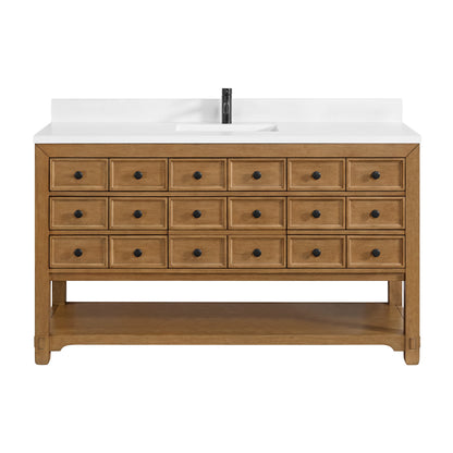 Malibu 60" Single Vanity Cabinet, Amber Birch