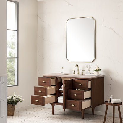 Amberly 48" Single Vanity Cabinet, Mid-Century Walnut