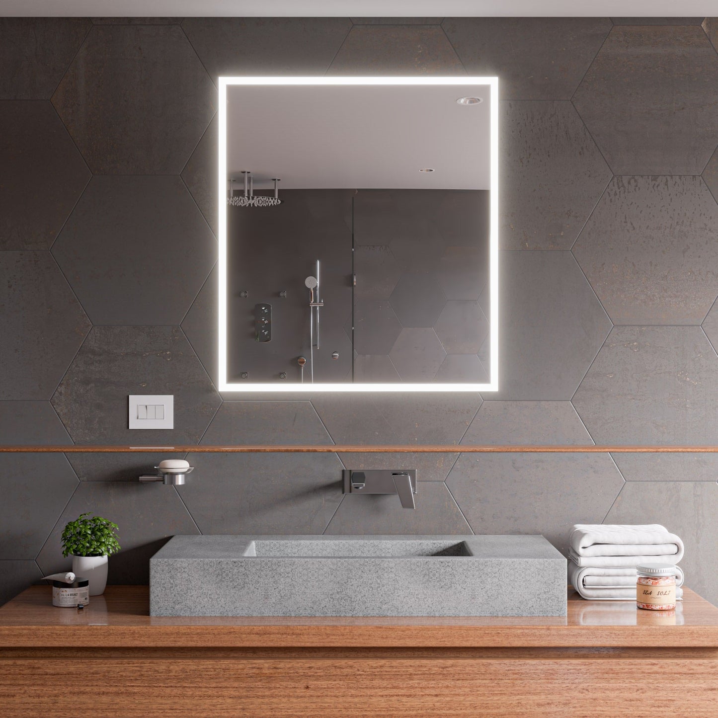 ALFI brand  ABCO40R 40" Solid Concrete Rectangular Countertop Sink