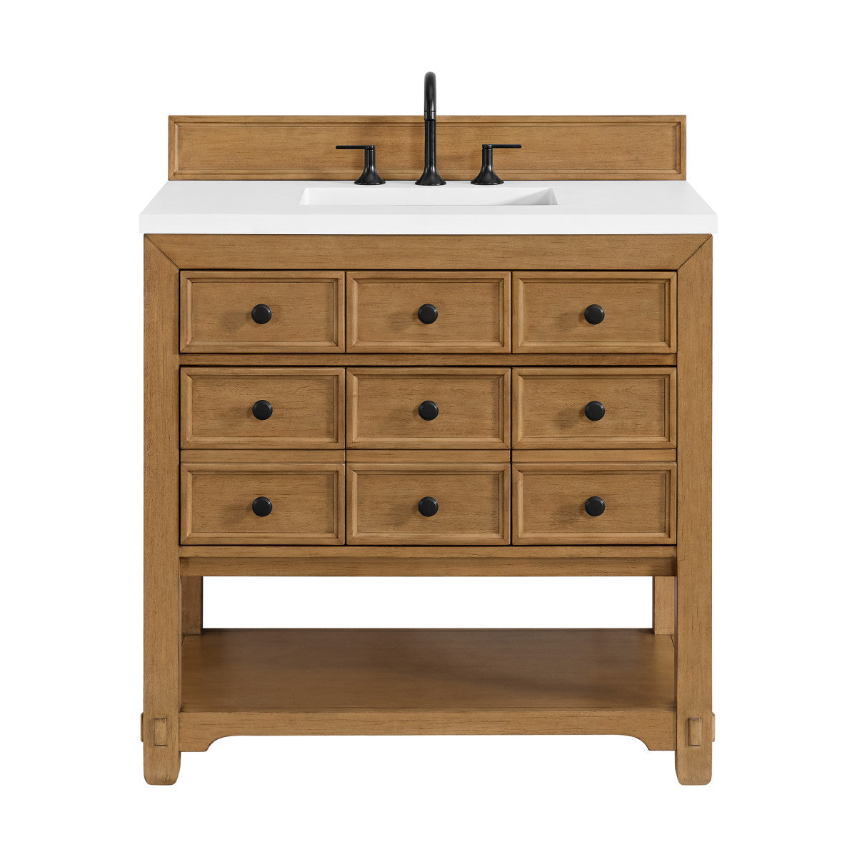 Malibu 36" Single Vanity Cabinet, Amber Birch