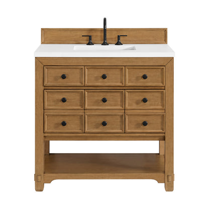 Malibu 36" Single Vanity Cabinet, Amber Birch