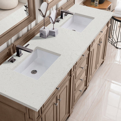 Bristol 72" Double Vanity Cabinet, Bright White