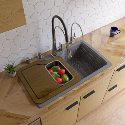 ALFI brand AB3520DI 35" Drop-In Single Bowl Granite Composite Kitchen Sink