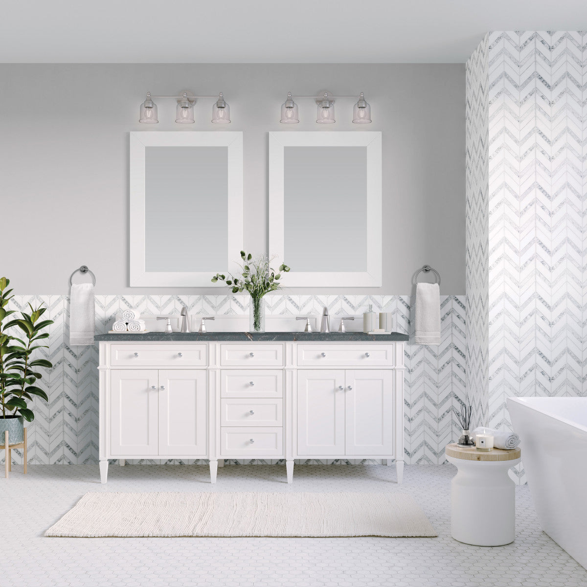 Brittany 60" Double Vanity in Bright White