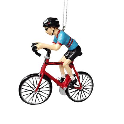 Bicycle Riding Ornament - Red Bike