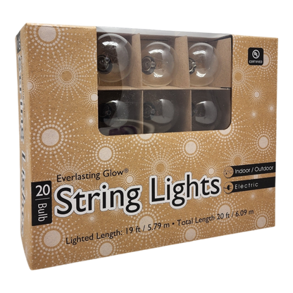 Patio Light Set - 20 G40 Bulbs on Brown Wire