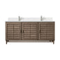 Portland 72" Double Vanity Cabinet, Whitewashed Walnut