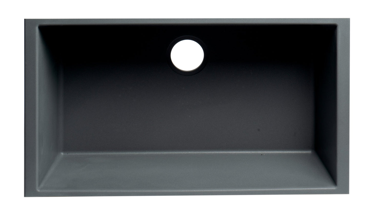 ALFI brand AB3322UM 33" Single Bowl Undermount Granite Composite Kitchen Sink