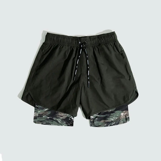 Double Layer Gym Pants with Loose Zip Pockets