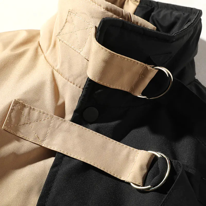 Thick Color Block Workwear Cotton Jacket