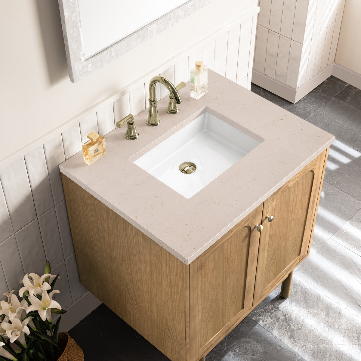 Laurent 30" Single Vanity Cabinet, Light Natural Oak