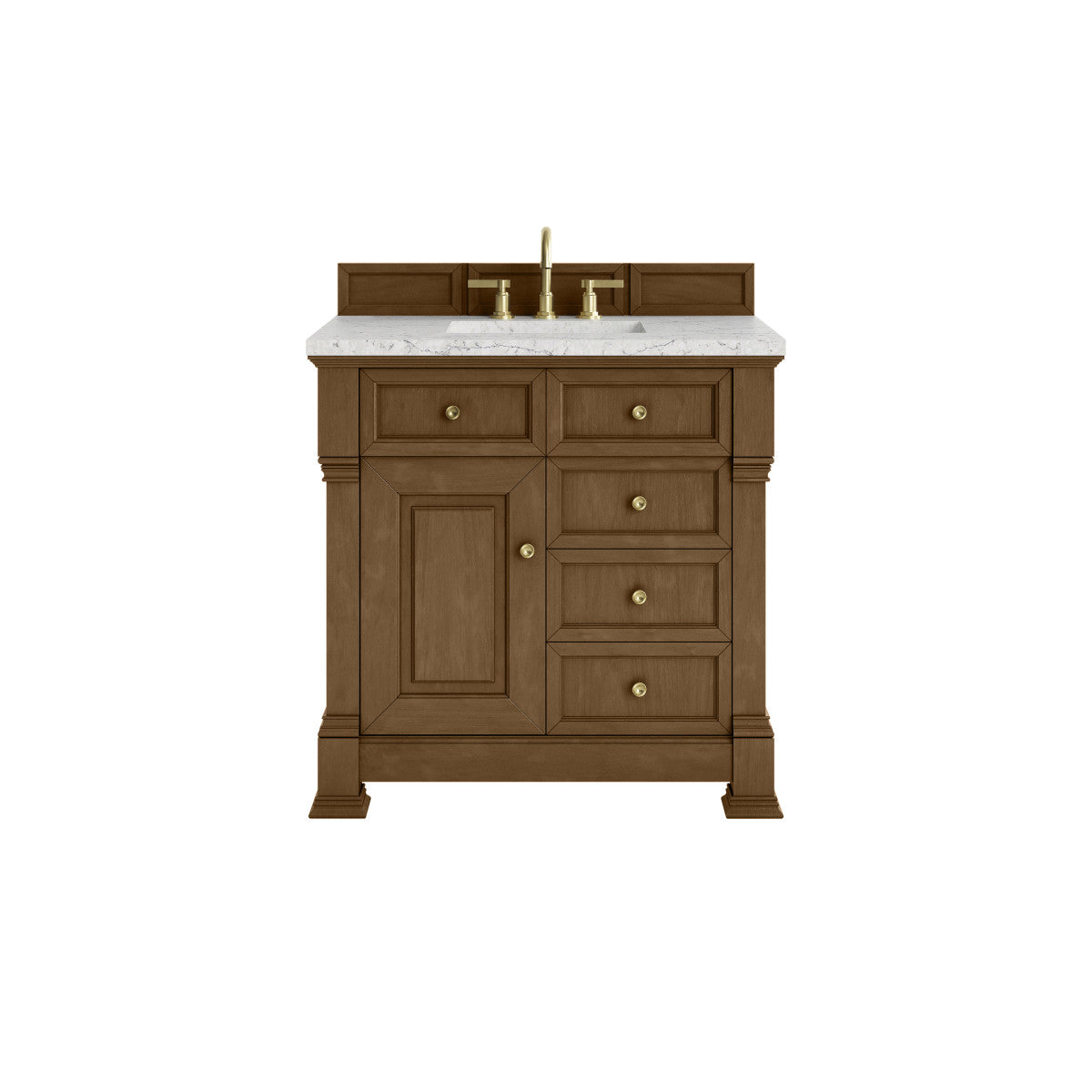 James Martin 547-V36 Brookfield 36” Single Vanity – Black Onyx / Honey Oak / Pearl Charcoal