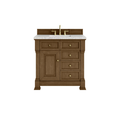 James Martin 547-V36 Brookfield 36” Single Vanity – Black Onyx / Honey Oak / Pearl Charcoal