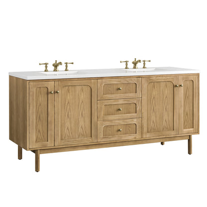 Laurent 72" Double Vanity Cabinet, Light Natural Oak