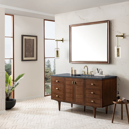 Amberly 60" Single Vanity Cabinet, Mid-Century Walnut