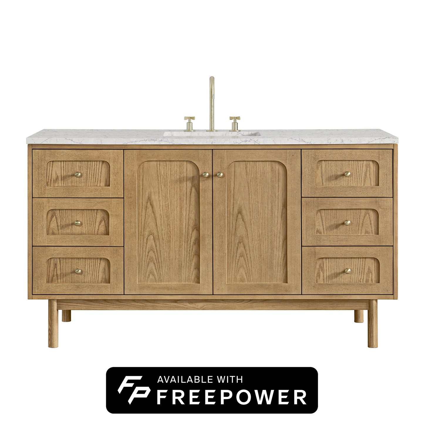 Laurent 60" Single Vanity, Light Natural Oak