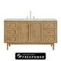 Laurent 60" Single Vanity, Light Natural Oak