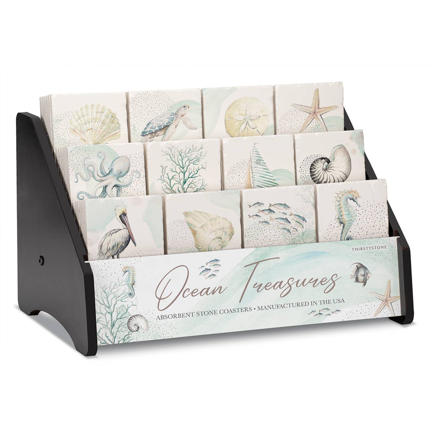 Ocean Treasures Single Coaster - 12 Assorted