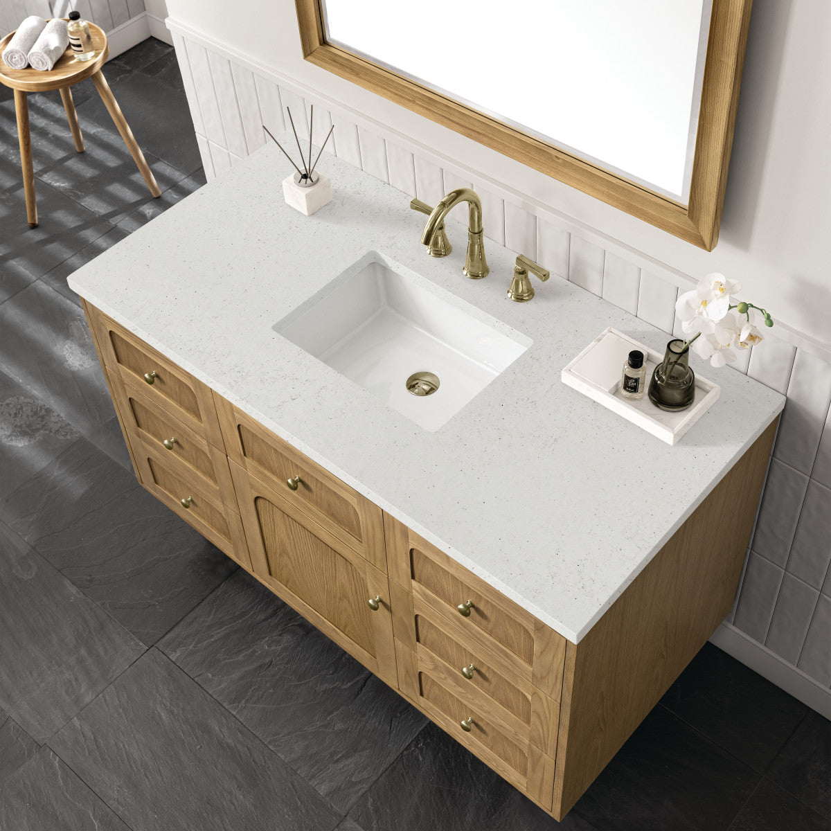 Laurent 48" Single Vanity Cabinet, Light Natural Oak
