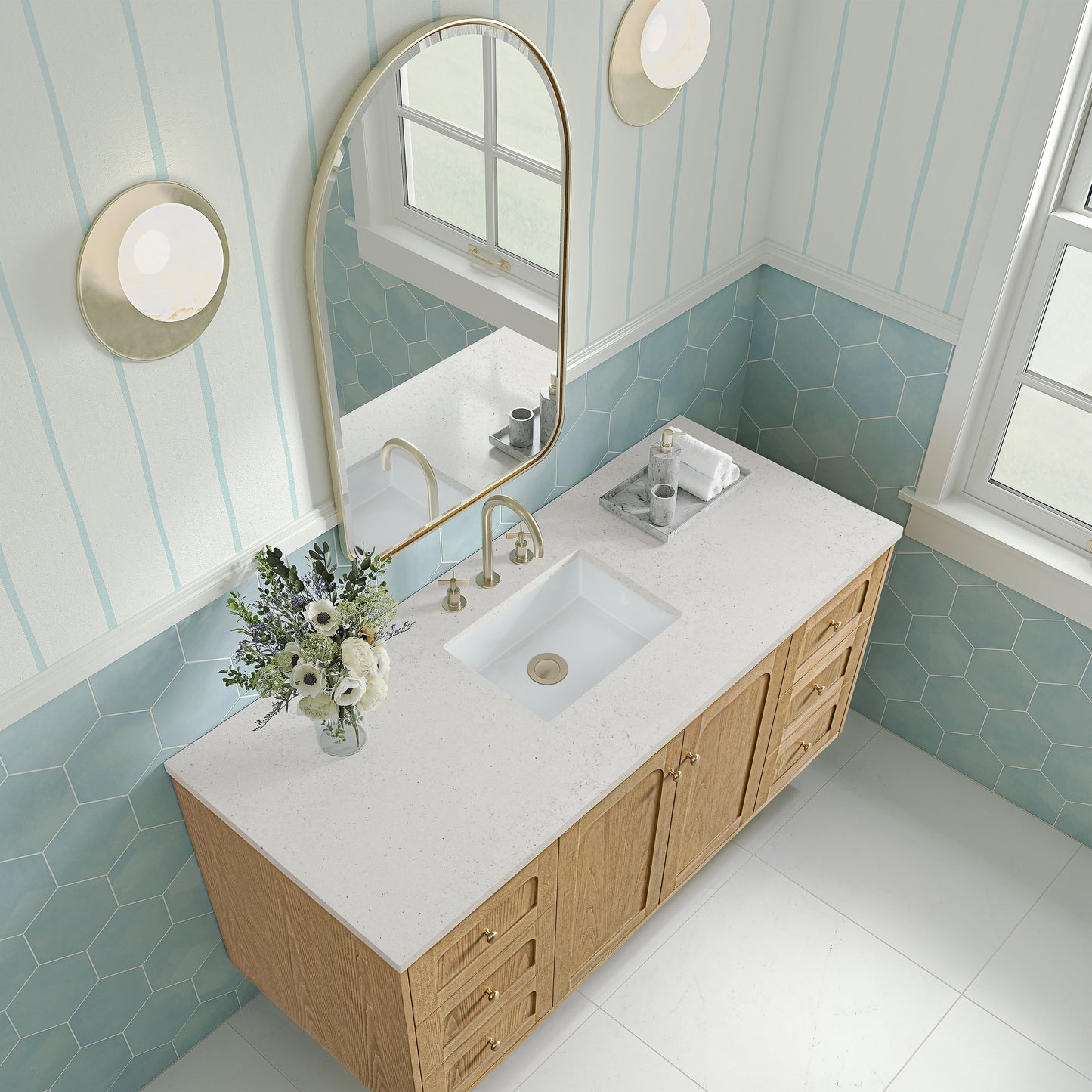 Laurent 60" Single Vanity, Light Natural Oak