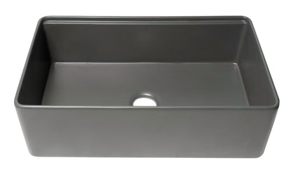 ALFI brand ABFS3320S Workstation 33" x 20" Single Bowl Step Rim Fireclay Farm Sink with Accessories